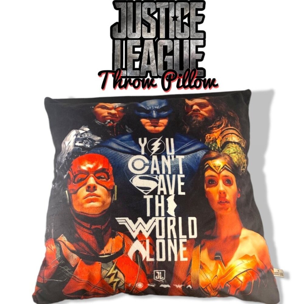 DCEU Justice League Movie Pillow “You Cant Save The World Alone!” Batman, Flash